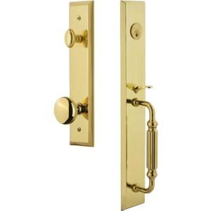 Grandeur 849471 Hardware One-Piece Handleset with F Grip and Fifth Avenue Knob, Dummy Entry Set, Lifetime Brass Grandeur 849471 Hardware One-Piece Handleset with F Grip and Fifth Avenue Knob, Dummy Entry Set, Lifetime Brass