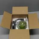 VerRon Rechargeable Battery Operated Wall Sconce with Green Glass Lampshade, Wireless Wall Scone Decor with Remote Control, 15 Colors Black Wall Light for Bedside Hallway Bedroom Doorway