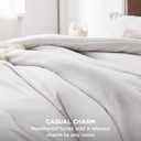 Bedsure Twin/Twin XL Comforter Set - Grayish White Soft Bedding for All Seasons, Cationic Dyed Bed Set, 2 Pieces, 1 Twin Size Comforter (68"x88") and 1 Pillow Sham (20"x26"+2")