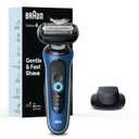 Braun Electric Shaver for Men, Series 6 6120s, Wet & Dry Shave, Turbo & Gentle Shaving Modes, with Precision Trimmer & Pouch, Blue (3 Piece Set)