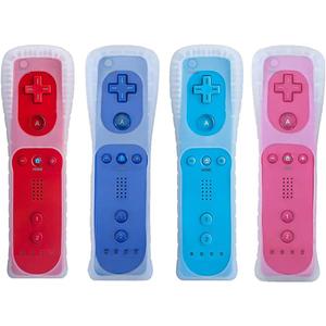Wii Remote Controller, 4 Packs Upgrade Wireless Controller Compatible with Wii Wii U(Red Blue Pink Deep Blue)