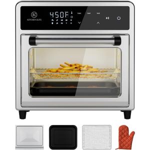 Air Fryer Toaster Oven Combo,10-in-1 12.6QT Compact Countertop Oven,9 Touch Screen Presets & 1 DIY Function,Easy Digital Controls,4 Accessories Included,Stainless Steel,Kitchen Elite Air Fryer Toaster Oven Combo,10-in-1 12.6QT Compact Countertop Oven,9 Touch Screen Presets & 1 DIY Function,Easy Digital Controls,4 Accessories Included,Stainless Steel,Kitchen Elite