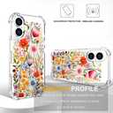 Compatible for iPhone 17 Cases with Design, Cute Transparent Designer Phone Case for Women Girls Girly with Heavy Duty Protective Bumper (Clear Anemone Flower Floral)