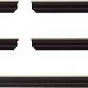 MELANNCO Floating Molding Shelves for Bedroom, Living Room, Bathroom, Kitchen, Nursery, Set of 5, Espresso