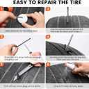 ETENWOLF Flat Tire Repair Kit with Plugs 16 Pcs, Heavy Duty Tire Plug Kit for Car, Motorcycle, ATV, Jeep, Truck, Tractor (Grey)