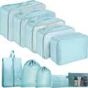 Packing Cubes for Travel - 10 Set Luggage Organizer Bags for Family, Mesh Breathable Travel Packing Cubes for Suitcases Durable Essentials Bags Set