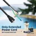 SPX1250WA Pool Pump Power Cord 6 Feet Extension Electrical Plug Replacement for Hayward Pool Pump Three Prong Power Cable for Above Ground Pool Pumps