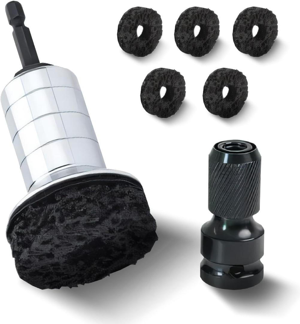 Wheel Hub Cleaning Tool, Wheel Stud and Brake Hub Cleaner kit, Quick Rust Removal for Lug Studs and Rotors, Fits 1/2 Impact Or Power Drill, Automotive Maintenance Tool