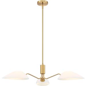 MEXO Modern Glass Chandeliers, Sputnik Chandelier Gold Pendant Lighting Fixture Glass Shade Ceiling Light for Dining Room Kitchen Island
