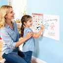 COMIX Magnetic Dry Erase Board, Magnetic Alphabet Chart, 1-100 Number Chart for Kids, 26" x 17" Adhesive White Board with 4 Marker for Kids at Home Student Classroom