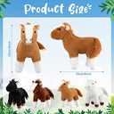 Skylety 4 Pcs Horse Plush 8 Inch Horse Stuffed Animals Cute Animals Plush Assorted Toy Brown Gifts Birthday Party Favors Supplies Decoration