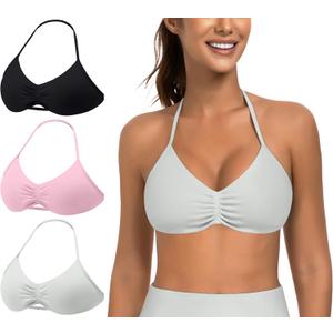 Light Support Backless Strappy Sports Bra for Women - Breathable Workout Gym Yoga Top with Removable Pads (S)