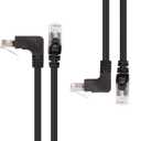 Cable Matters 10Gbps Combo-Pack 90 Degree Cat 6 Ethernet Cable - 10ft, Cat6 Right Angle Ethernet Cable (Right Angle Up and Down Connectors) (10 Feet)