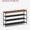 VASAGLE Shoe Rack, 4-Tier Shoe Storage Organizer for Entryway and Closet, Holds 15-18 Pairs of Shoes, 3 Fabric Shelves, Steel Frame, Industrial, Rustic Brown and Black ULBS135B01