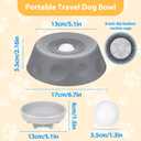 Homgaty Slow Feeder Dog Bowls for Liquid Treat, Dog Lick Bowl for Anxiety Relief & Fast Eaters, Anti-Slip Ball-in Bone Broth, 5/6 Cup Pup Lick Toy for Peanut Butter Large Medium Small Pet Cats Gray
