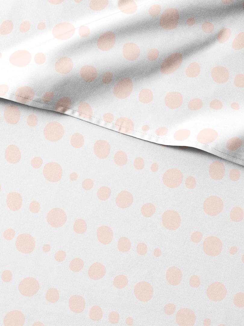 Kids Queen Size Pink Dots Bed Sheets - 4 Piece Kids Pink Dots Sheet Set - Spotty Patterned Bedding - Soft & Cozy - Breathable & Machine Washable - Easy-Care Bed Set for Boys, Girls, Teens and Toddlers