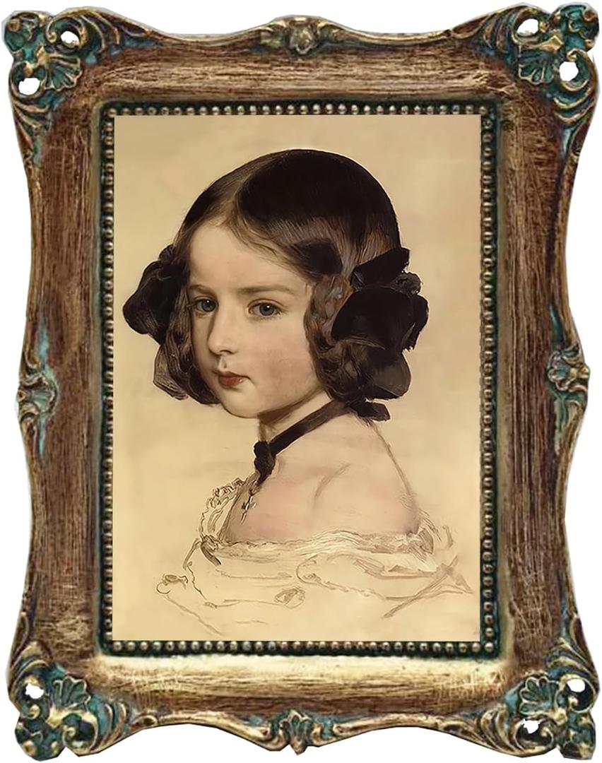 SIKOO 2.5x3.5 Vintage picture frames Small Picture Frame Wallet Size Picture frames 2.5 x 3.5 Mini Photo Frame Bronze Gold