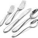KINGSTONE 40-Piece Silverware Set for 8,18/10 Premium Stainless Steel Flatware Set, for Home, Restaurant, Wedding and Party Use, Mirror-Polished Cutlery Set, Dishwasher Safe