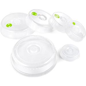 Microwave splatter cover Set, 6 Sizes, 10-4.5,Clear with Steam Vents, Dishwasher Safe Food Splatter Guards, Mixed Sizes for Large & Small Food Plates Bowls