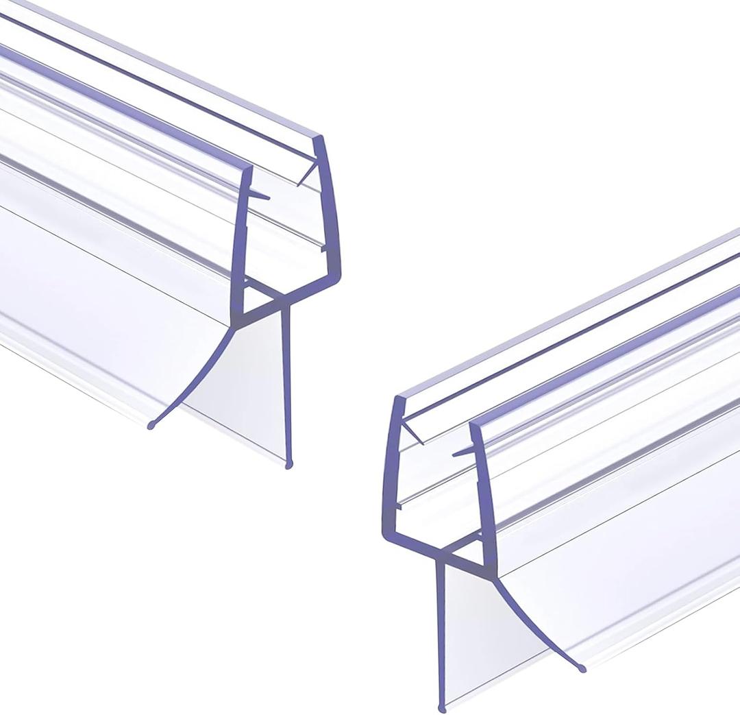 2 Pack Shower Door Bottom Seal 3/8" x 36" Glass Door Seal Strip Suitable for 3/8 Inch Glass Frameless Shower Door Seal Strip Stop Shower Leaks