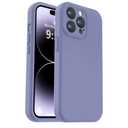 Vooii Compatible with iPhone 14 Pro Case, Liquid Silicone Upgrade [Camera Protection] [Soft Anti-Scratch Microfiber Lining] Shockproof Phone Case for iPhone 14 Pro 6.1 inch - Lavender Grey