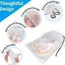 Clear Shoe Bags - 10 PCS, 15.7" x 11.8", Drawstring Travel Shoe Bags for Packing, Waterproof Dustproof Portable Shoe Storage for Men and Women