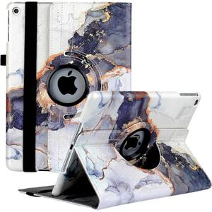 Rotating Case for iPad 9th Generation (2021) iPad 8th Generation (2020) iPad 7th Gen (2019) - 360 Degree Rotating Protective iPad Covers 10.2 Inch with Auto Sleep/Wake Function(White Marble)