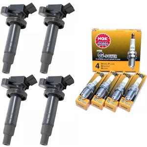 Ignition Coil Pack UF247 & NGK G-Power Platinum Spark Plug Replacement For Toyota Corolla Matrix Celica Chevrolet Chevy Prizm MR2 Spyder Pontiac Vibe 1.8 L4 2000-2008 Set of 4