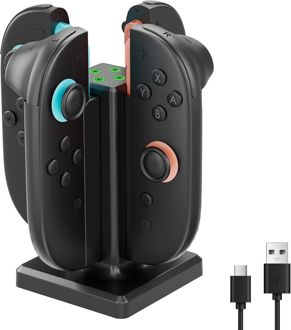 Charging Dock for Nintendo Switch 2 Joy Con, [Supports Dual-Direction Charging] Controller Charger Stand Station Compatible with Switch 2 Joy Con Accessories, Black