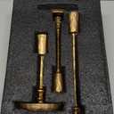 Rustic Cast Iron Taper Candle Holder - Set of 3 Vintage Candle Stands, Candlestick Holders for Wedding, Dining, Party Dcor (Antique Brass)