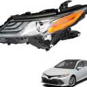 Headlight Black Housing Assembly Clear Lens Headlights Left Side Replacement for 2018 2019 2020 Camry XLE/XSE