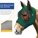 Harrison Howard Super Comfort Stretchy Fly Mask Large Eye Space with UV Protection Soft on Skin with Breathability Deep Green Full Size