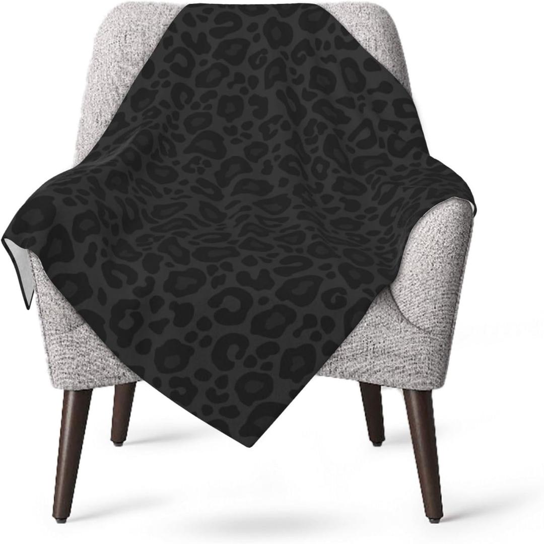 Black Leopard Print Baby Blankets All Season Ultra Soft Warm Cheetah Throw Blanket for Home Bed Sofa Couch Chair Outdoor Travel Camping 40x30 Inch