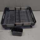 Urackify Stainless Steel Dish Drying Rack - Dish Drainer for Kitchen Counter, Extendable Drainboard with Foldable, Space-Saving Cup & Bowl Organizer, Includes Knife and Utensil Holder, Gray