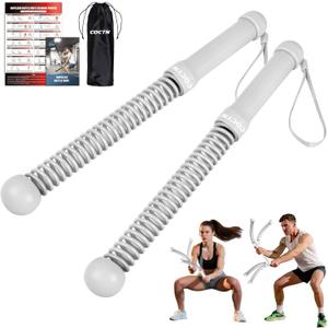 Weighted Ropeless Battle Ropes, Heavy Duty Portable Cordless Battle Ropes for Home Gym with Poster, Workout Exercise Rope for Strength Building, HIIT and Low-Impact Aerobic Training for Men & Women (1.61lb-Grey)