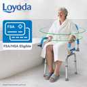 Loyoda FSA/HSA Eligible Swivel Shower Chair with Arms and Backrest, 400 lbs
