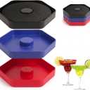 Margarita Salt Rimmer Set of 3, Bar Glass Rimmer for Cocktails Drinks, Drink Salt and Sugar Rimmer Tray, Bar Tool Accessories