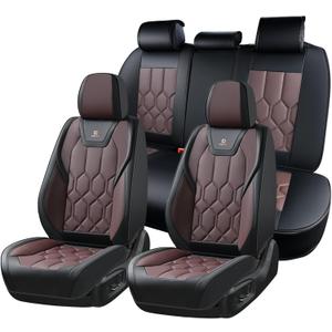 Huidasource Black & Coffee Seat Covers, Universal Fit for Cars SUVs Trucks