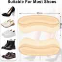 2 x 4PCS Heel Pads for Shoes Prevent,Slipping,Rubbing,Blister,Foot Pain,Heel Grips for Shoes Too Big Filler Improved Shoe Fit and Comfort Shoe Inserts for Women(Beige, One Size)
