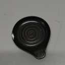 Spoon Rest, Porcelain Drip Tray for Multiple Utensils, Cooking&Large Spoon Holder for Stove Top, Modern Farmhouse Kitchen Decor Utensil Holder for Spoons, Ladles, Tongs&Spatula, Black