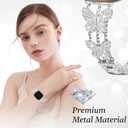 Bling Band, Compatible for Fitbit Versa 2/1/Lite/SE, 22mm Diamond Butterfly Stylish Women Strap Replacement for Fitbit Versa Smartwatch