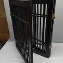 Pet Dog Gate Freestanding, (Black Pet Gate, 3 Panel 30" × 24-49" Tall)