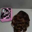 Lativ Brown Highlights Wig with Bangs Short Wigs for Women Bob Wavy Curly Synthetic Hair Heat Resistant Natural Appearance for Everyday Cosplay Use 14 Inch