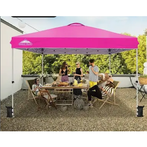 EAGLE PEAK 10' x 10' Heavy Duty Commercial Canopy Tent Pop Up Industrial Instant Canopy Shelter with 100 Square Feet of Shade Pink