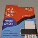 JOYEZA Premium Printable Vinyl Sticker Paper for Inkjet Printer - 25 Sheets Matte White Waterproof, Dries Quickly Vivid Colors, Holds Ink well- Tear Resistant - Inkjet & Laser Printer