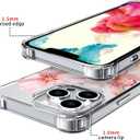 Pink Lily Flowers Phone Case for iPhone 16 PRO Pink Lily Case Cover Clear Phone Case Four Corner Reinforced Shockproof Girly Women Phone Cover Transparent Case