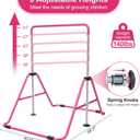 SHIWEI Gymnastics Bar for Kids, Foldable Gymnastic Bar with 5 Adjustable Height, Expandable Training Equipment for Indoor/Outdoor