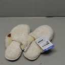EverFoams Women's Fuzzy Slip-on Slippers Warm Cozy Soft Lightweight Memory Foam Indoor House Shoes (7-8, Cream White)