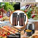 Oil Sprayer for Cooking-2 in 1 Olive Oil Dispenser, 16oz/470ml Oil Dispenser Light Blockage for Air Fryer, BBQ,Salad, Frying, Barbecue (2Brown Bottle Black Cap)