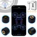 TPMS Tire Pressure Monitor System Wireless Tire Pressure Monitoring System Sensor Real-time Bluetooth Temperature Motorcycle TPMS for Cars,Bikes,Support iOS&Android,4 External TPMS Kit2025 Upgraded